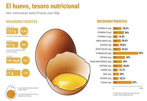 Ilustración de los componentes nutricionales del huevo, champiñones y jamón