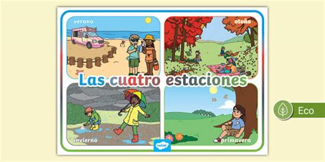 Ilustración de las cuatro estaciones y los alimentos recomendados para cada una según la MTC