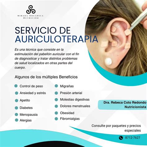 Infografía sobre los beneficios de la auriculoterapia para la pérdida de peso