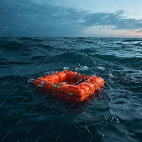 Ilustración de una balsa salvavidas en medio del océano