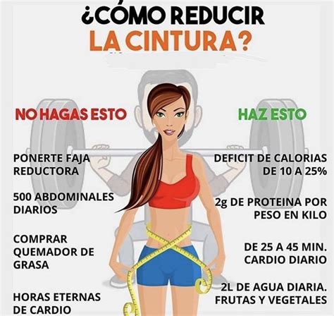 infografía con consejos de alimentación para reducir cintura