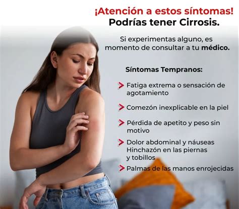 ilustración médica que muestra los síntomas de la cirrosis hepática