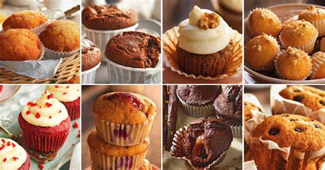 Ilustración de diferentes tipos de magdalenas caseras, resaltando la variedad y el aspecto natural.