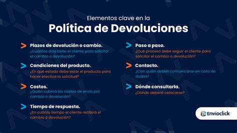 Tabla comparativa de políticas de envío y devolución