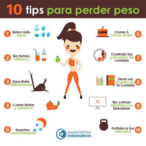infografía con consejos para perder peso y reducir una talla