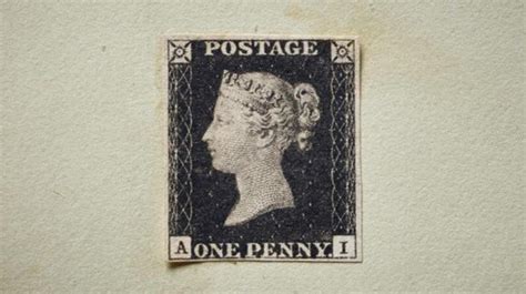 Imagen del Penny Black, el primer sello postal del mundo