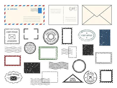 Ejemplos de diferentes tipos de errores en sellos postales