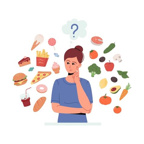 Ilustración de una persona practicando mindfulness mientras come, rodeada de alimentos saludables.