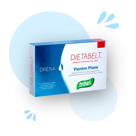 Infografía con los ingredientes principales de Dietabelt Vientre Plano y sus beneficios para el control de peso