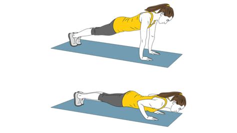 Ilustración de una flexión de brazos con los pies apoyados en una pelota.