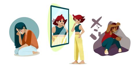 Ilustración que representa la ansiedad y la baja autoestima asociadas a la obesidad.