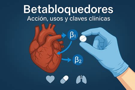 infografía explicando el mecanismo de acción de los betabloqueantes en el corazón
