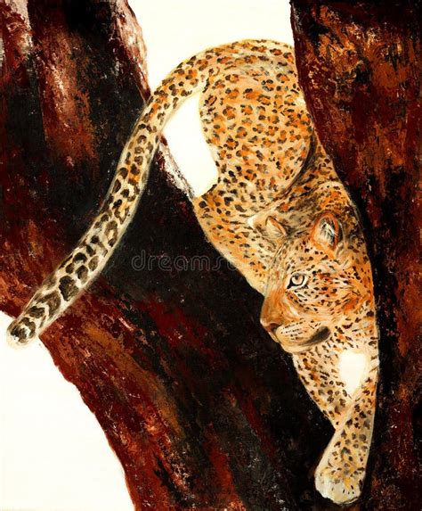 ilustración de un leopardo en un árbol