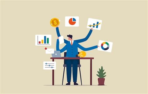 Ilustración mostrando a una persona intentando realizar múltiples tareas a la vez, con símbolos de confusión y estrés.