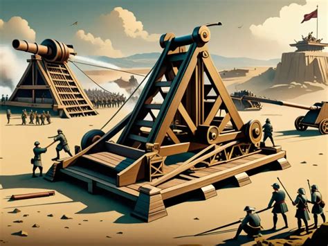 Ilustración conceptual de un arsenal moderno con diversas máquinas de guerra.