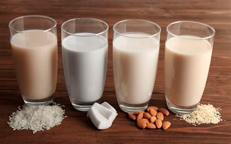 Iconos representando diferentes tipos de bebidas vegetales