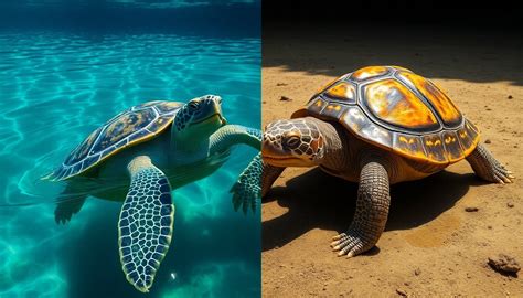 Infografía comparativa de los requerimientos de hábitat para tortugas acuáticas y terrestres.
