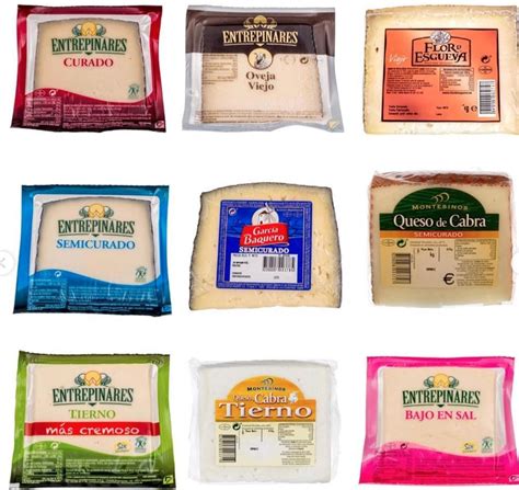 Imagen de diferentes quesos bajos en calorías disponibles en supermercados.