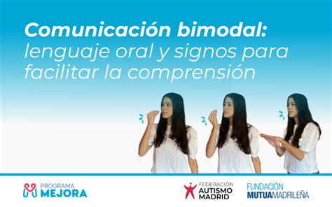 Infografía explicativa sobre los componentes de la comunicación bimodal: lenguaje oral y signos manuales