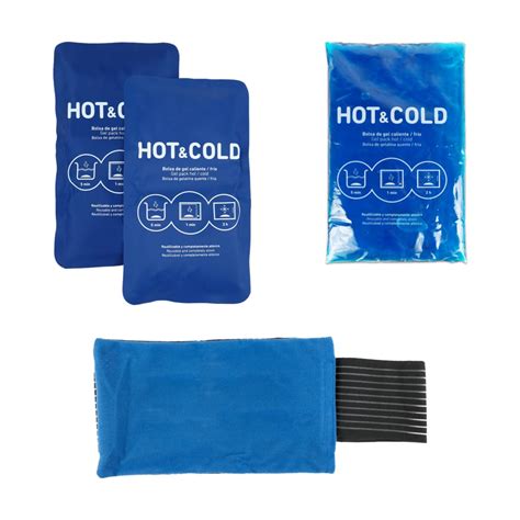 Ilustración de un calentador de manos y una bolsa de hielo instantáneo.