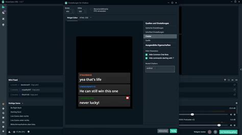 Captura de pantalla mostrando la configuración de la caja de alertas en Streamlabs OBS, incluyendo opciones de diseño y pruebas.