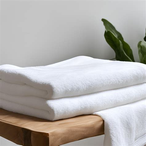 Ilustración de una toalla de baño blanca y esponjosa, representando el concepto de lujo hotelero.