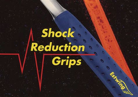 Infografía mostrando la reducción de vibraciones gracias al Shock Reduction Grip de Estwing.