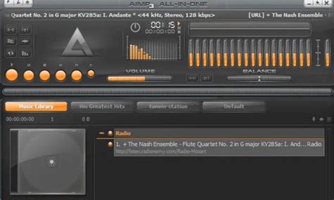 Interfaz de AIMP con skin personalizado