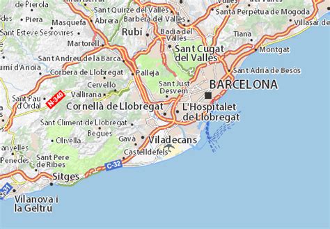 Mapa de Cornellà de Llobregat y L'Hospitalet de Llobregat señalando la ubicación de las Farmacias Moreno Murillo.