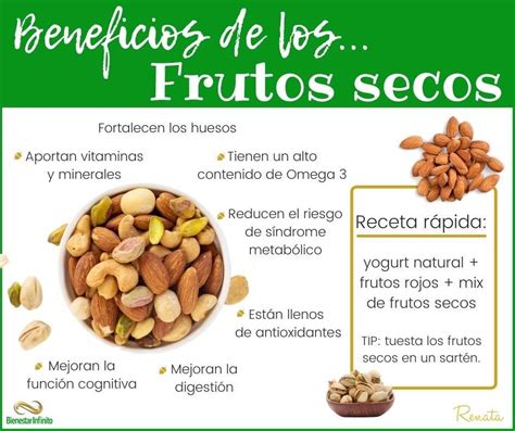 infografía con los beneficios nutricionales de los frutos secos y la avena