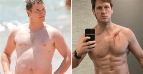 Chris Pratt mostrando su físico transformado.