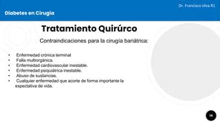 Diagrama que muestra las contraindicaciones para la cirugía bariátrica.