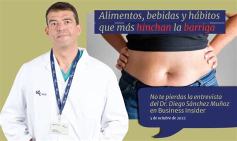 Infografía con alimentos que ayudan a reducir la hinchazón abdominal.
