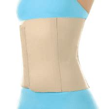 Ilustración de una faja postoperatoria de compresión abdominal.