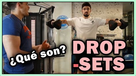 Ilustración mostrando la técnica de drop sets.