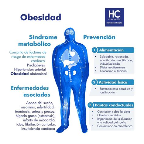 Infografía detallando las principales enfermedades asociadas a la obesidad.