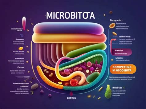 Ilustración esquemática del tracto digestivo humano destacando la importancia del equilibrio de la microbiota intestinal.
