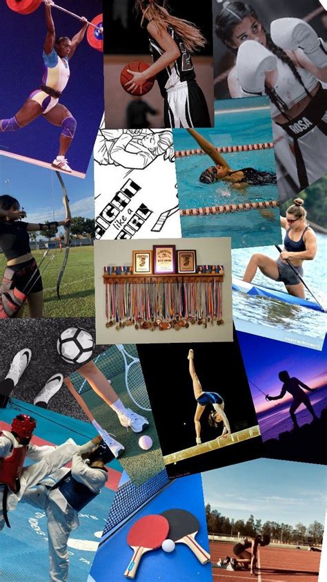 Collage de imágenes representando los deportes mencionados: fútbol, natación, boxeo, ciclismo, etc.