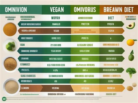 infografía comparativa entre dieta omnívora y vegana para ganancia muscular