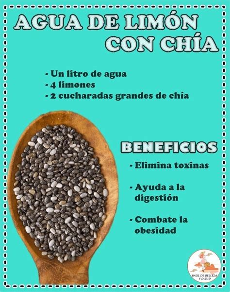 Ilustración mostrando los beneficios de la chía con limón para la salud.