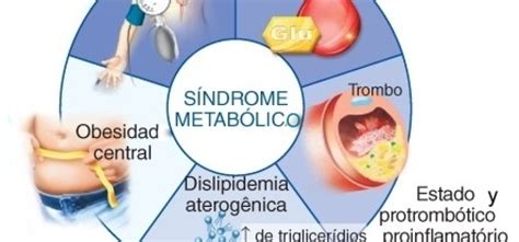 ilustración del síndrome metabólico, mostrando la interconexión de sus componentes