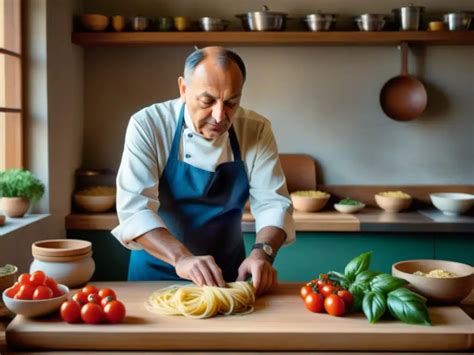 David de Jorge sonriendo en la cocina, rodeado de ingredientes frescos.