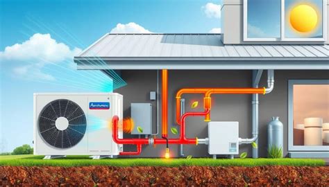 Esquema ilustrativo de cómo funciona una bomba de calor aerotérmica, extrayendo calor del aire exterior.