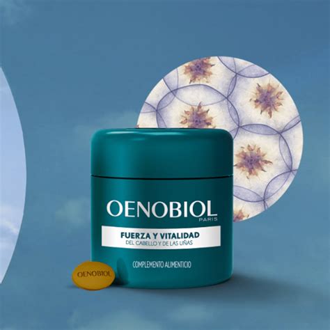 Logotipo de Oenobiol y una imagen que representa ingredientes naturales y ciencia