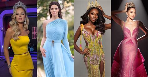 Fotografía de candidatas de Miss Universo Colombia desfilando en traje de gala.