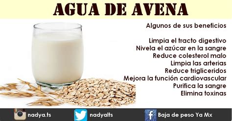 infografía con la receta del agua de avena y sus beneficios