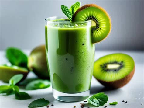 Ilustración de un batido verde y variedad de verduras depurativas.