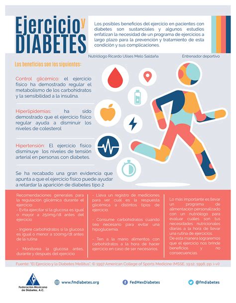 infografía sobre los beneficios del ejercicio para el control de la diabetes y el peso