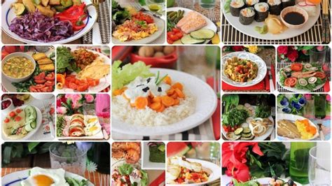 Collage de imágenes con platos saludables y variados del menú semanal