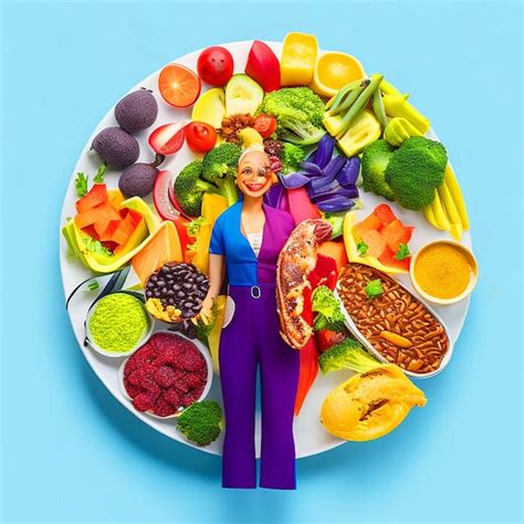 Ilustración de una persona disfrutando de una comida equilibrada y saludable